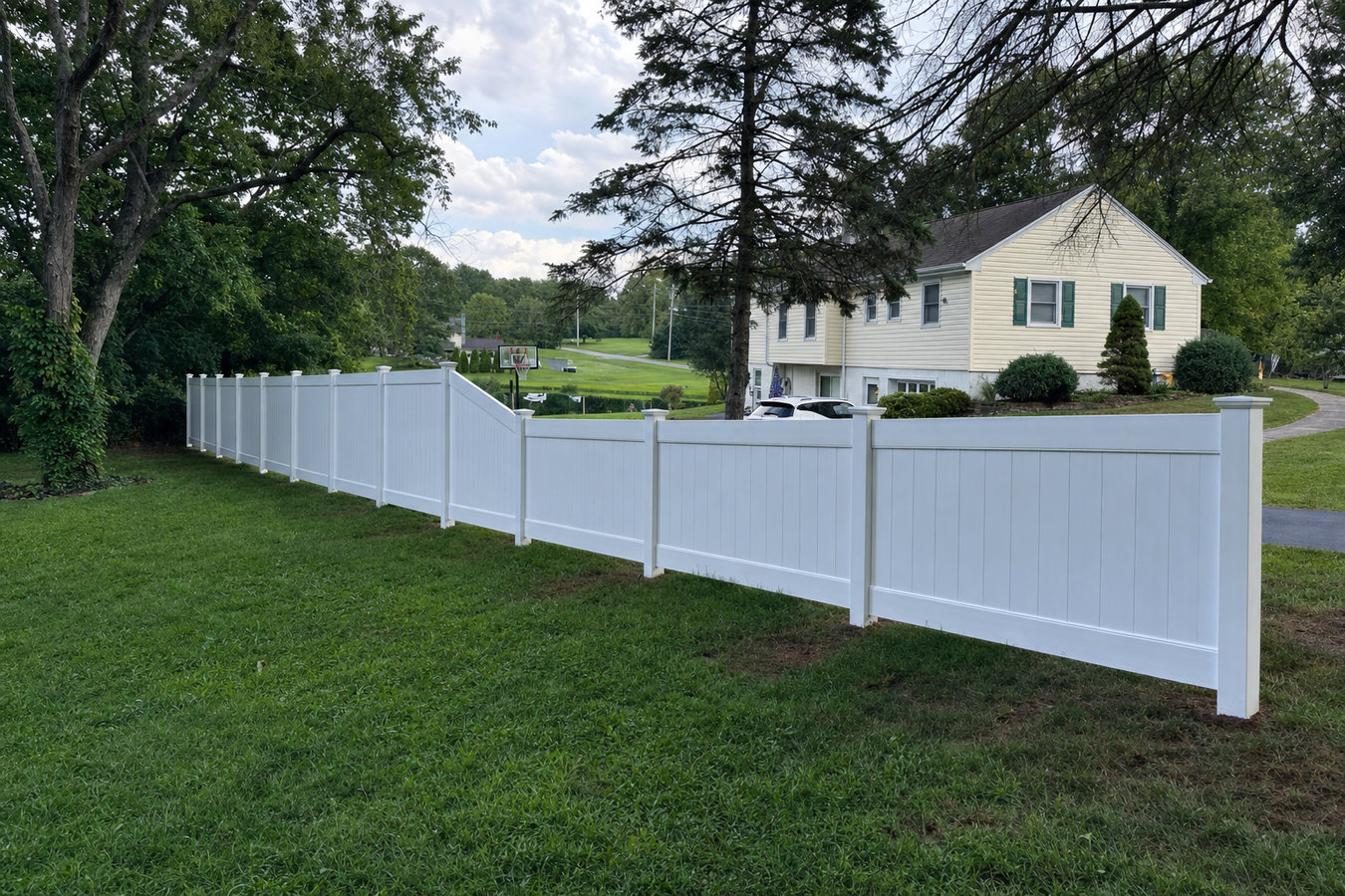 Vinyl fence installation
